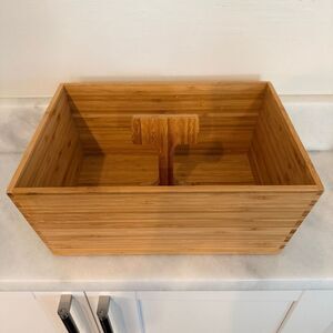IKEA Variera Bamboo Wood Carrier Caddy Box With Handle 21386 Tan OS